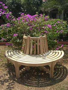 BANC de jardin tour d'arbre en teck, diamètre 150 cm