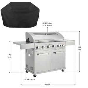 BARBECUE gaz XXL luxe, fabriqué en INOX, 7 brûleurs