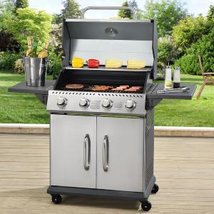 BARBECUE GAZ 4 brûleurs, en INOX 