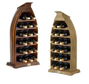 CASIER pour 17 bouteilles de vin, forme coque bateau, 2 coloris