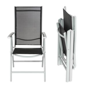 SALON de JARDIN  en ALUMINIUM - 6 chaises + 1 chaise longue