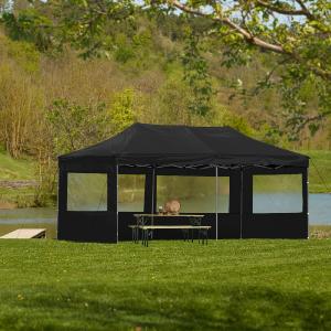 CHAPITEAU pliant 6 x 3 m, aluminium, toile noir