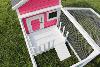 CLAPIER, CAGE Hamster, lapin,145 cm, bois massif, blanc/rose