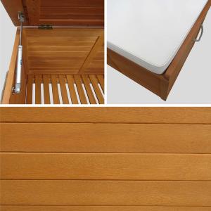 COFFRE / BANC de rangement en bois exotique, 125 cm