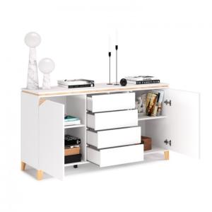 BUFFET bas sur pieds, blanc, 160 cm, modèle ELEGANT