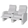 FAUTEUIL 2 places, inclinables, luxe en cuir textile, blanc