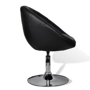 Fauteuil lounge rétro capitonné, noir