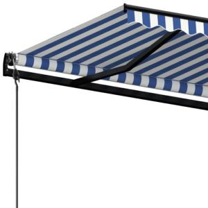 STORE BANNE 600 x 350 cm, motorisé, toile bleu/blanc