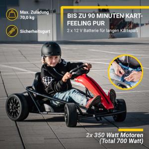 KART drift électrique, 700 watts, pour enfants, rouge/noir