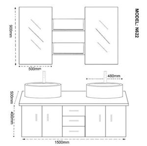 Ensemble salle de bain complet, 3 coloris : modèle IVOIRE