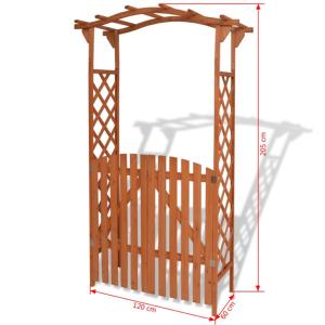 PERGOLA en bois, 205 x 120 cm, avec portillons  