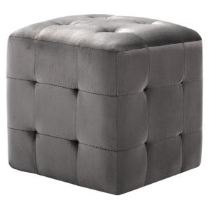 POUF cube, habillage velours 5 coloris, lot de 2.