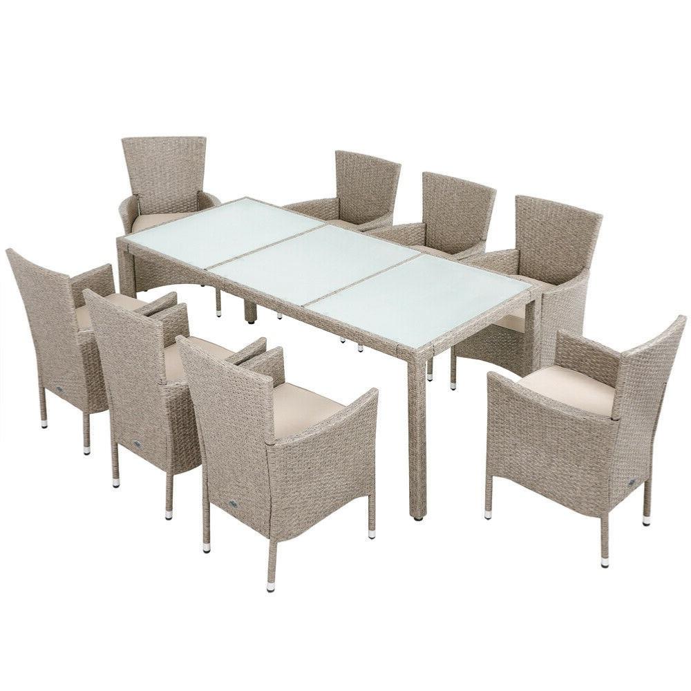 Ensemble repas de jardin Table avec 8 chaises résine tressée - Cdiscount  Jardin