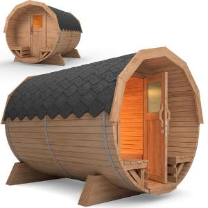 SAUNA extérieur en épicéa massif 250 cm, complet avec four