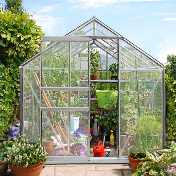 Serre de jardin 2,4 m² en polycarbonate et aluminium