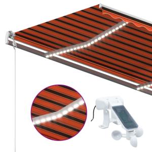 STORE BANNE 400 x 350 cm, électrique, détecteur de vent, LED
