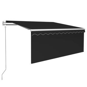 STORE BANNE 300 x 250 cm avec auvent, motorisé, éclairage LED, détecteur de vent, anthracite