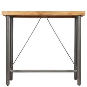TABLE bar, 120 cm, en teck et métal
