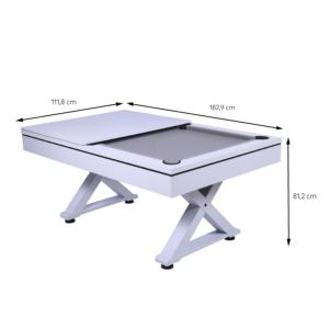 Table multi-jeux 3 en 1 blanche TRIVÉA – Billard, ping-pong et repas