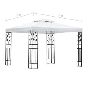 TONNELLE, gloriette de jardin 3 x 3 m, toit anthracite