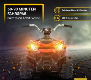 QUAD ELECTRIQUE ENFANT, 20 Watts, rouge et noir