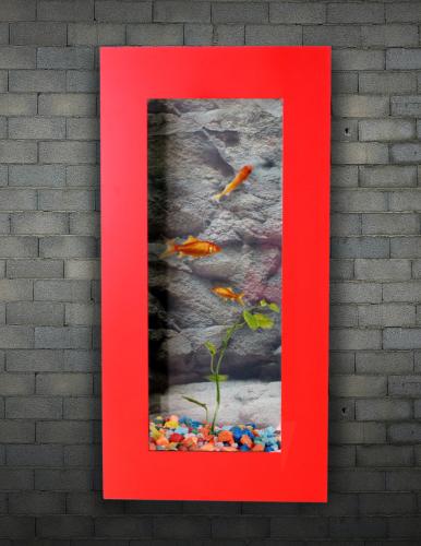 AQUARIUM mural rouge 800 x 400 mm, aluminium/verre