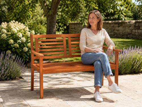 Banc de jardin en bangkirai 2 places BORNÉO – Bois massif huilé – 120 cm