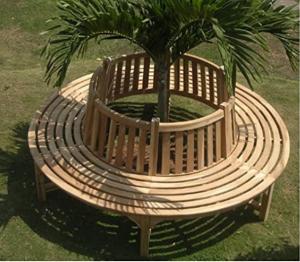 BANC de jardin circulaire, tour d'arbre teck, 220 cm