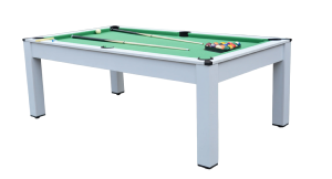 BILLARD anglais/français/ping-pong, blanche avec plateau table, 215 cm