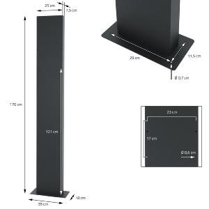 Boîte aux lettres inox, sur pieds de 170 cm, anthracite