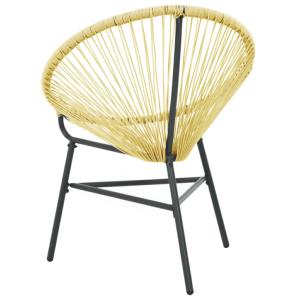 Chaise lune, design, résine tressée beige