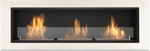 CHEMINEE ETHANOL murale inox, 130 cm, blanc, MICHIGAN