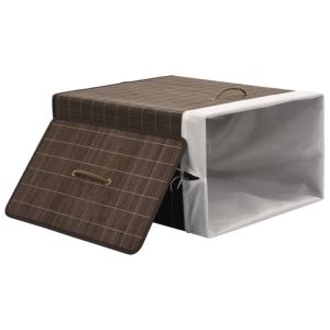 Corbeille à linge 100 litres, en bambou marron foncé
