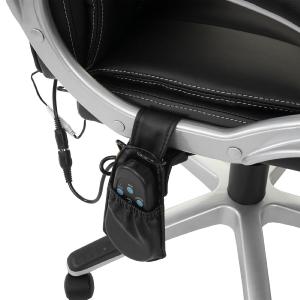 FAUTEUIL BUREAU,  cuir noir, 6 points de massage