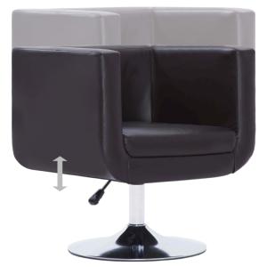 Fauteuil Design Club, cuir, marron