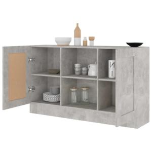 Meuble bas, buffet, coloris gris béton, 120 cm