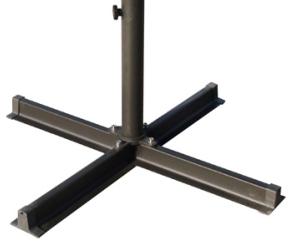 Parasol géant aluminium Ø 6 m avec pied – Toile polyester anti-UV