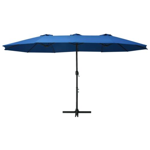 PARASOL géant Aluminium, 270 x 460 cm, bleu