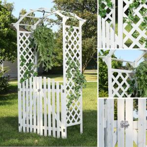 PERGOLA en bois avec portillons, blanche