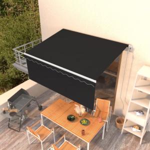 STORE BANNE 300 x 250 cm avec auvent, motorisé, éclairage LED, détecteur de vent, anthracite
