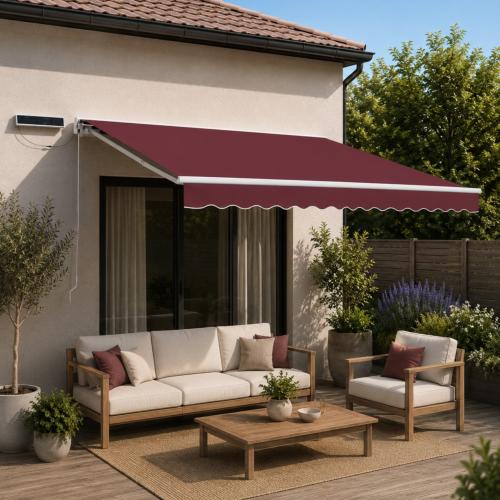 Store banne semi-coffre motorisation solaire - 400 x 300 cm