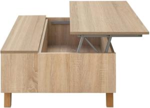 TABLE basse, 100 x 65 cm, plateau relevable, chêne, modèle THALES