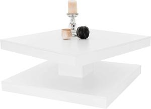 TABLE basse, pivotante, 80 cm, blanche, modèle SAMSON