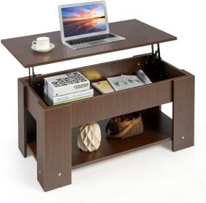 TABLE basse marron, 100 cm, plateau relevable, GALION