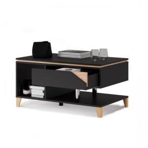 TABLE basse Luxe, 100 x 60 cm, bois anthracite, modèle ELEGANT