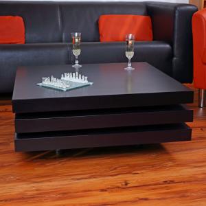 TABLE basse modulable carrée, modèle FUSION, noir brillant