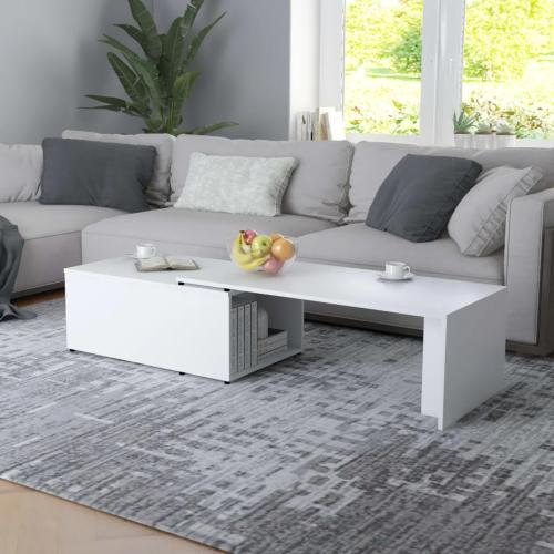 TABLE basse 150 cm, coulissante en bois, blanche