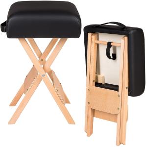 TABLE de massage PRO avec accessoires, 3 zones, pliante, noir