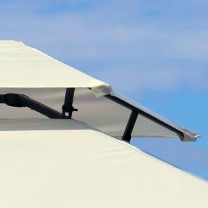 Tonnelle de Jardin 3 x 4 m avec Éclairage LED Solaire et Rideaux