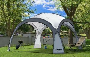 TONNELLE , tente dôme 360 cm, éclairage led solaire, anthracite